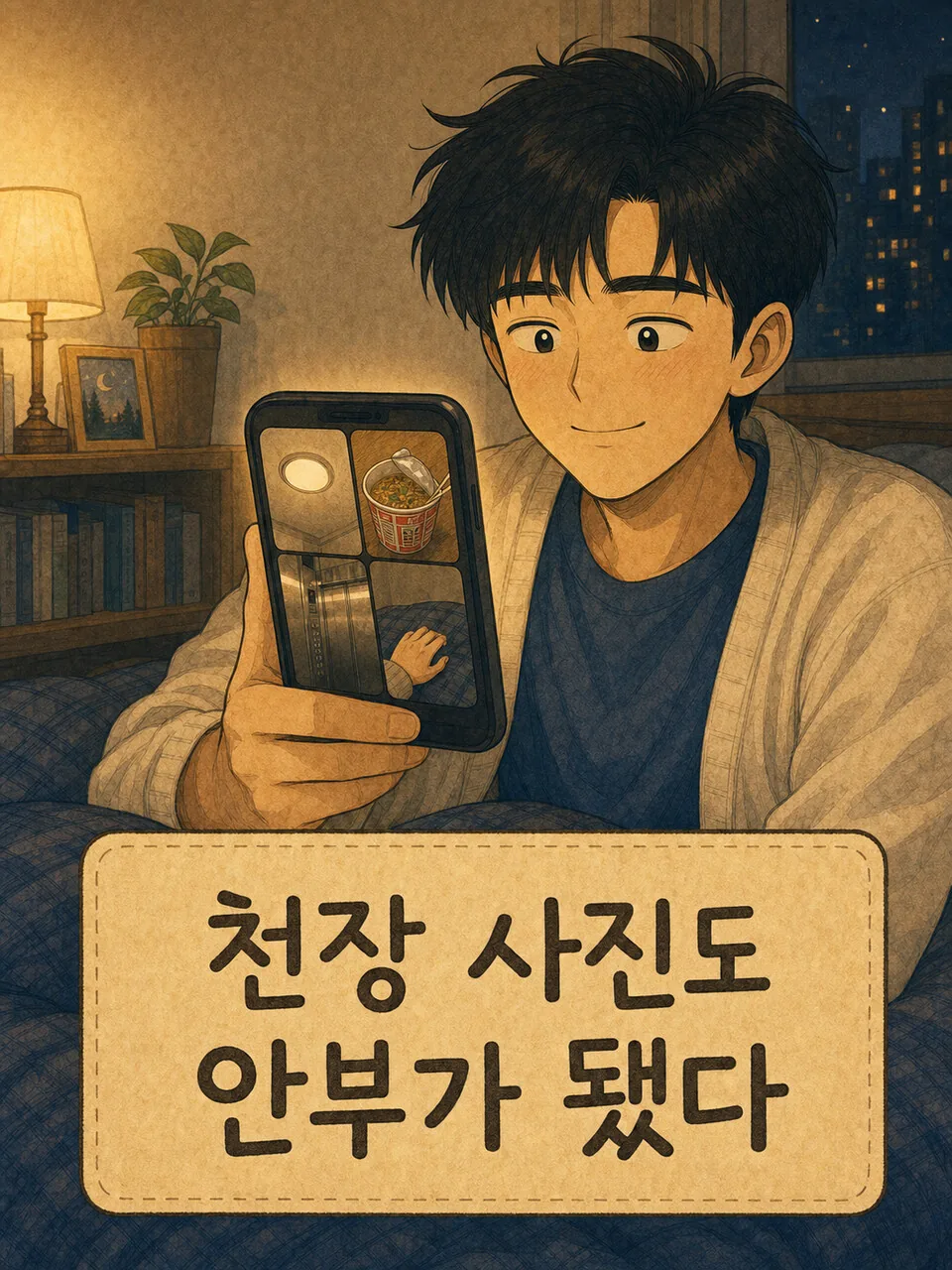 천장 사진도 안부가 됐다는 엔딩 장면