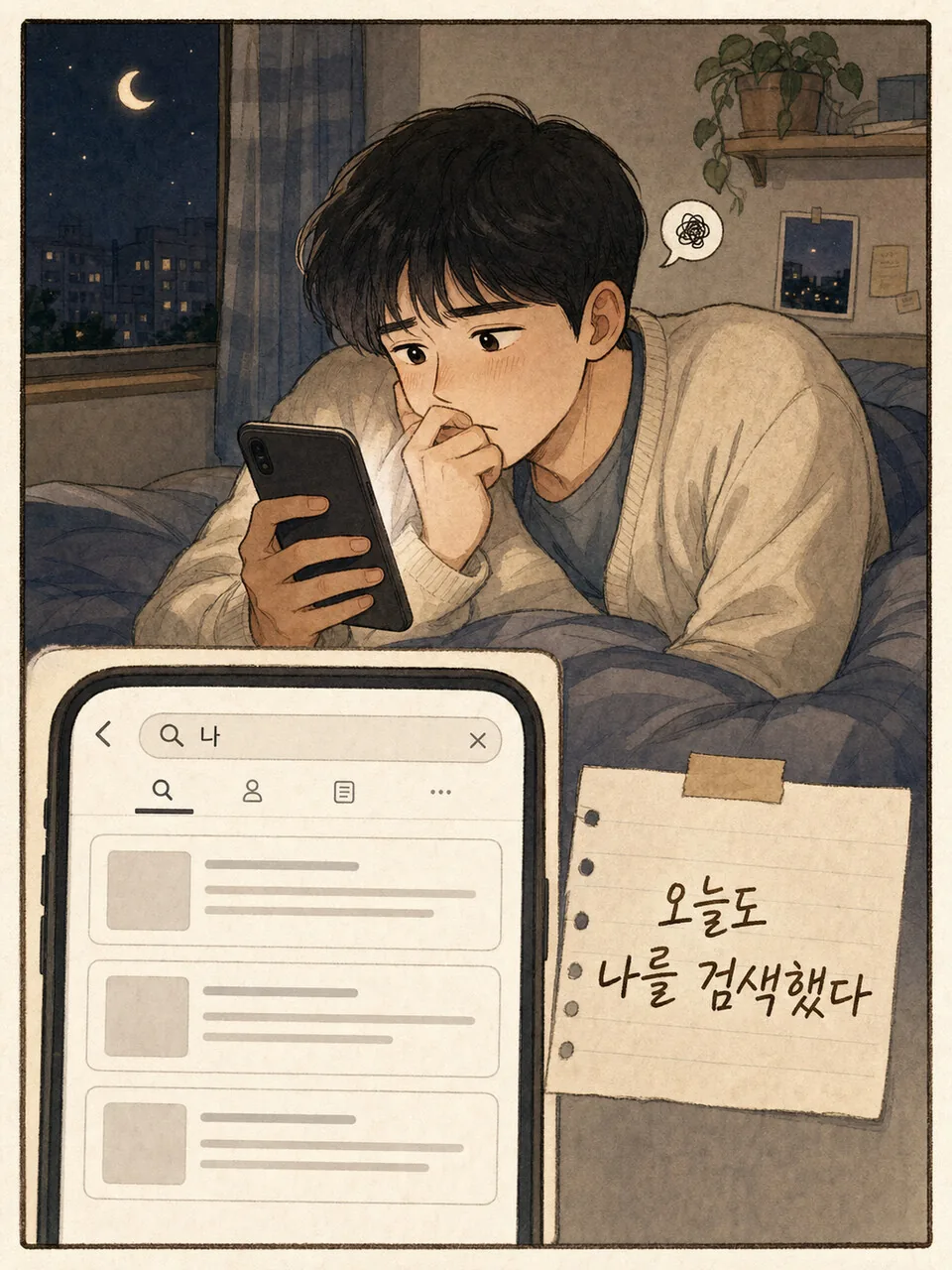 오늘도 나를 검색했다는 장면