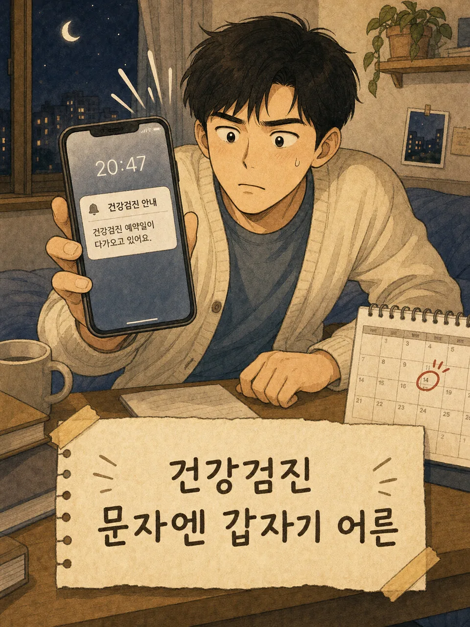 건강검진 문자엔 갑자기 어른이 되는 장면
