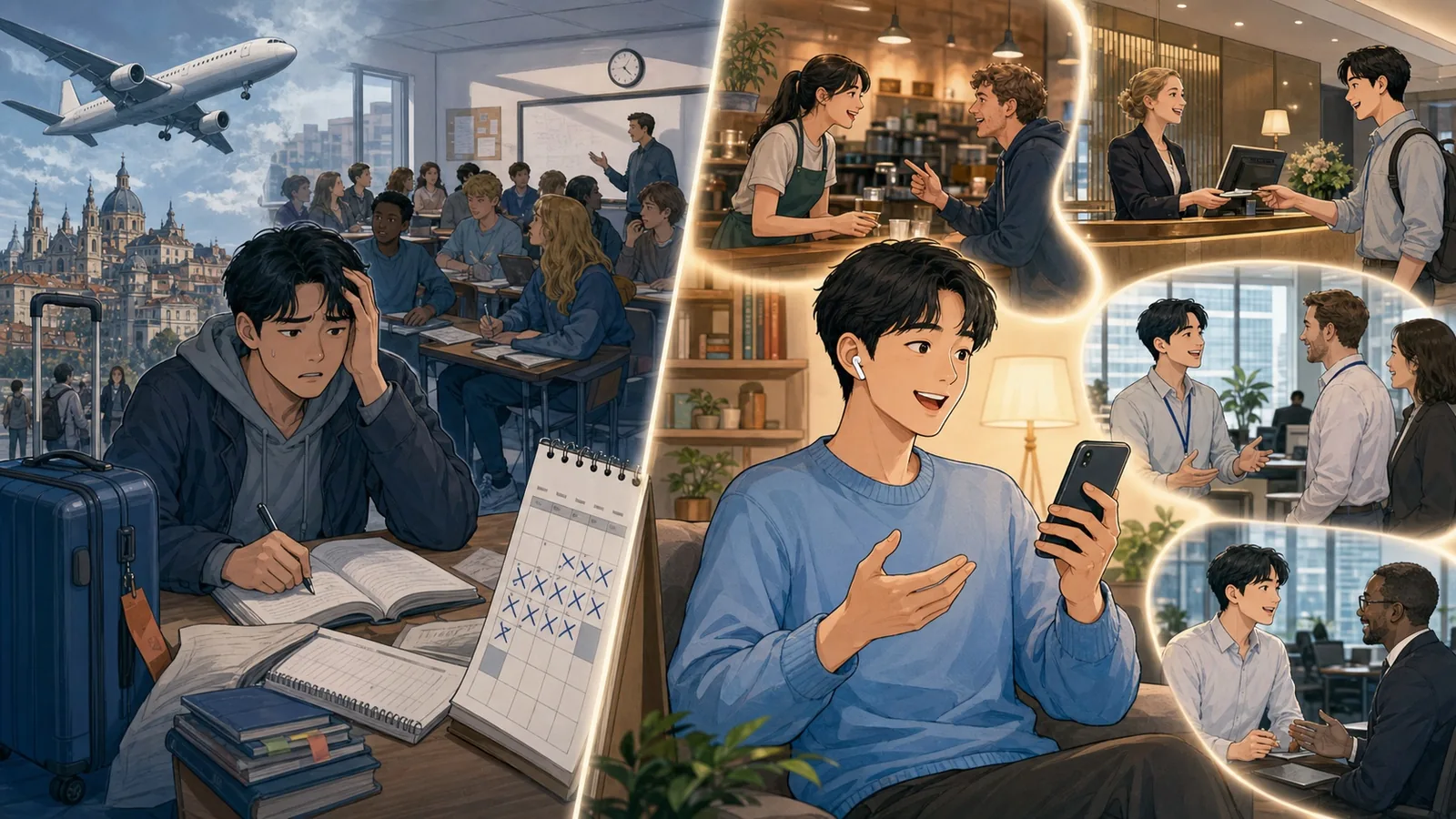 해외 어학연수와 집에서 반복하는 여러 영어 회화 상황